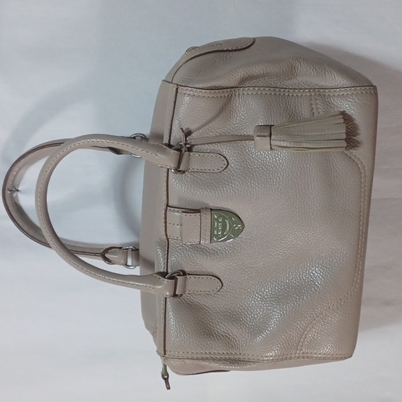 RALPH LAUREN COW LEATHER 🐄 💖 PURSE LOOKS NEW TAUPE COLOR - Picture 1 of 10